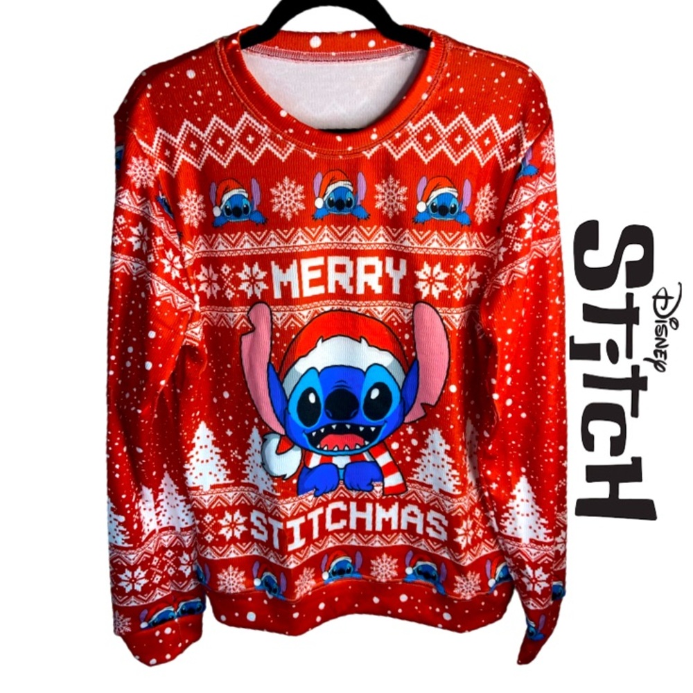 STITCH Merry Stitchmas Ribbed Christmas Pull-over Unisex Size M